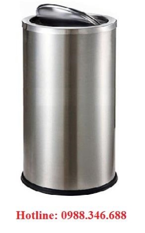 Thùng rác inox tròn nắp lật