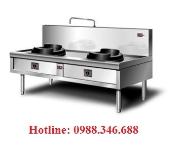 Bếp á 2 họng đốt kiềng gang tròn chân thấp